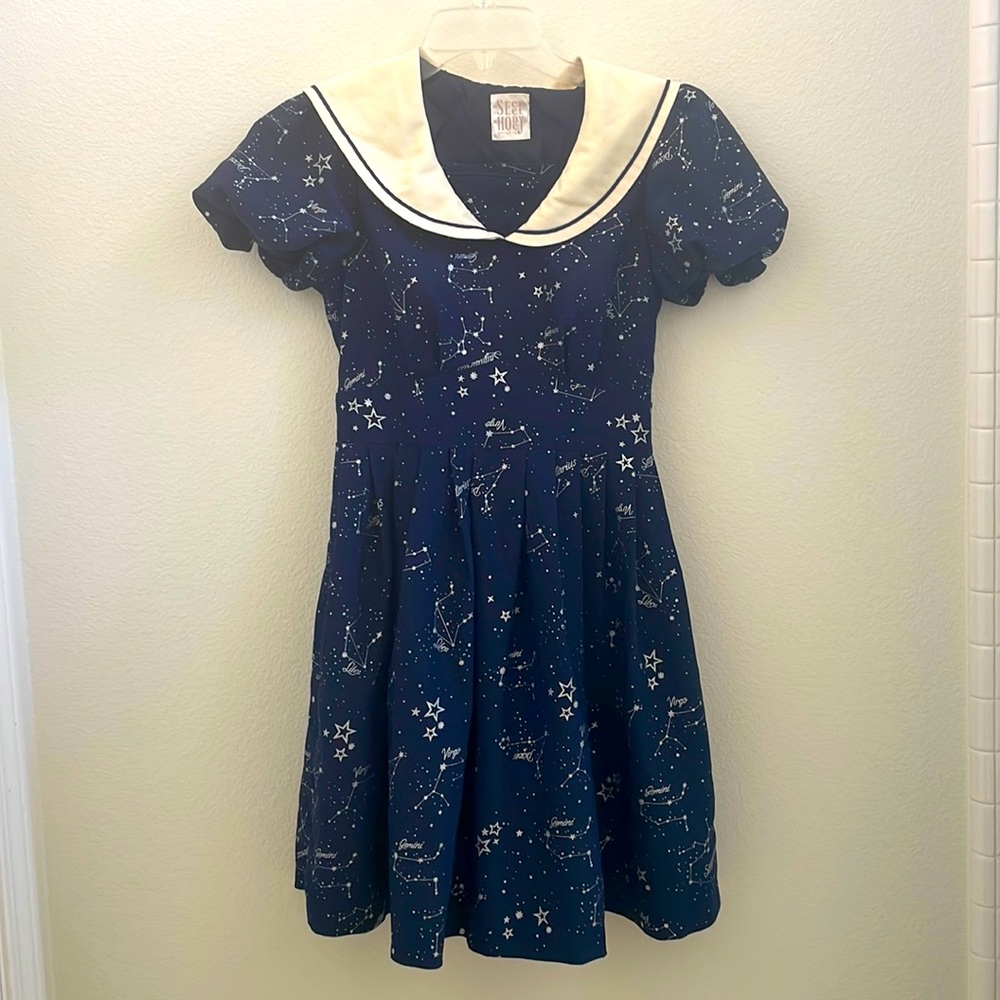 Secret Honey Constellation Pattern Sailor Dress